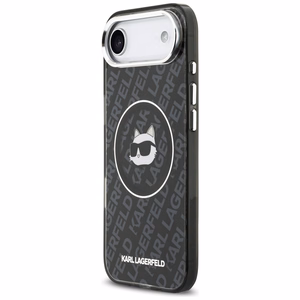 Karl Lagerfeld IML Choupette galvos logotipo magnetinis iPhone Air dėklas - juodas