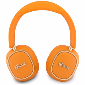 Belaidės ausinės Guess ENC Rectangle Metal Script, oranžinės