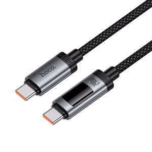 Kabelis USB A į USB C Hoco PD 6A 240W 1,2 m U148 su skaitmenine indikacija - juodas