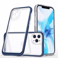 Skaidrus 3in1 dėklas telefonui iPhone 11 Pro Max mėlynas rėmo gelis