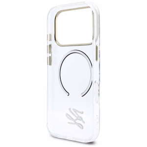 Karl Lagerfeld IML KL Script Logo MagSafe Dėklas for iPhone 17 Pro Max - Clear