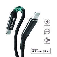 Crong Armor Link - USB-C Lightning Fast Charging MFi laidas 150cm (juodas)