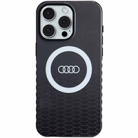 Audi IML Magnetinis dėklas su dideliu logotipu telefonui iPhone 15 Pro Max - juodas