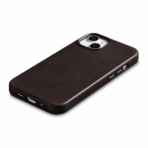 iCarer Oil Wax Premium odinis dėklas iPhone 14 Plus Magnetinis odinis dėklas su MagSafe Rudas (WMI14220703-BN)