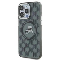 Karl Lagerfeld IML Monograma Karl & Choupette Head MagSafe dėklas iPhone 15 Pro Max - juodas