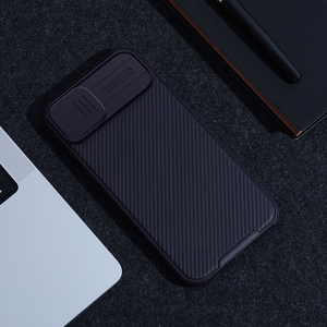 Nillkin CamShield Pro dėklas iPhone 14 Plus šarvuotas dėklas su kameros apsauga mėlynas