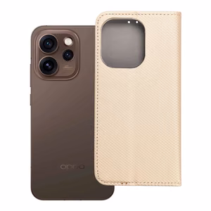 Atverčiamas dėklas Oppo Reno 15 PRO 5G Smart Case Book auksinis