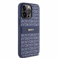 DKNY Odinis mono juosta ir metalinis logotipas dėklas telefonui iPhone 15 Pro Max - mėlynas
