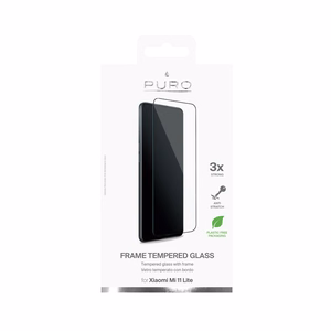 Puro Frame grūdintas apsauginis ekrano stiklas, skirtas Xiaomi Mi 11 Lite, juodu rėmeliu