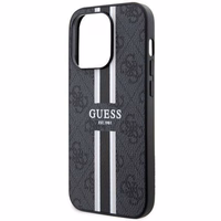 GUESS dėklas IPHONE 14 Pro Max suderinamas su MagSafe GUHMP14XP4RPSK (4G atspausdintos juostos) juodas