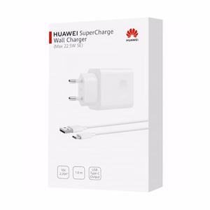 Įkroviklis Huawei CP404B SuperCharge 22.5W USB-A + USB-A to USB-C cable 1.0m baltas