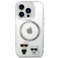 Karl Lagerfeld KLHMP14XHKCT iPhone 14 Pro Max 6.7 "kietasis dėklas skaidrus / skaidrus Karl & Choupette aliuminis Magnetinis