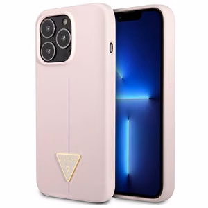 Guess silikoninis trikampio formos dėklas telefonui iPhone 13 Pro / 13 6.1 - violetinis