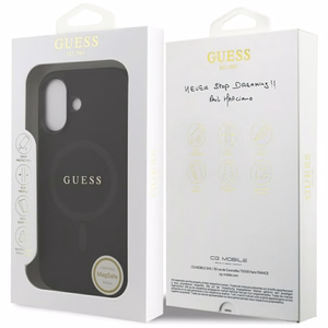 Guess Saffiano Classic Logo MagSafe dėklas for iPhone 17 - juodas