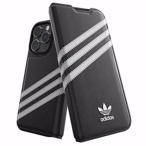 Adidas OR Dėklas telefonui Booklet PU iPhone 14 Pro juodas/baltas 50196
