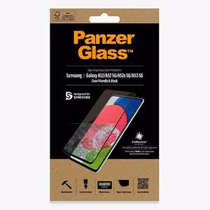 PanzerGlass E2E Microfracture antibakterinis stiklas Samsung Galaxy A52 / A52 5G / A53 5G - su juodu rėmeliu