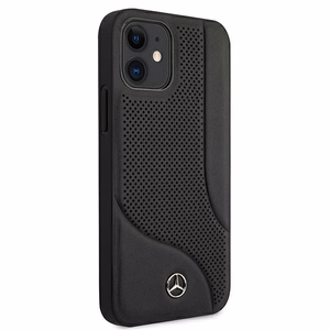 Mercedes Odinis perforuotos srities dėklas iPhone 12 mini - juodas