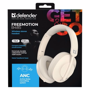 DEFENDER ausinės su mikrofonu BLUETOOTH B485 ANC BEIGE 63486