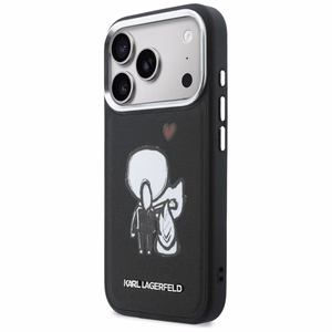 Karl Lagerfeld Karl & Choupette Back Logo MagSafe Dėklas for iPhone 17 Pro Max - juodas