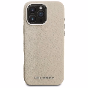 Karl Lagerfeld FW Stamped Karl MagSafe Dėklas iPhone 16 Pro Max - smėlio