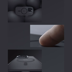 Benks magnetinis Mist dėklas telefonui su metaliniu rėmeliu, skirtas Iphone 16, titano spalvos