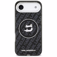 Karl Lagerfeld IML Choupette galvos logotipo magnetinis iPhone Air dėklas - juodas