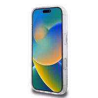 Guess GUHMP16XRGRGES iPhone 16 Pro Max 6.9" sidabro spalvos kietasis dėklas Resin Gradient Glitter MagSafe