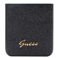 Guess Glitter Script dėklas telefonui Samsung Galaxy Z Flip 5 - juodas