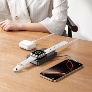 Joyroom JR-PBM02 22.5W 10000mAh išorinė baterija 3in1 magnetinė indukcinė suderinama su MagSafe su įmontuotu kabeliu - juoda
