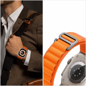 TECH-PROTECT NYLON PRO APPLE WATCH 4 / 5 / 6 / 7 / 8 / 9 / SE / ULTRA 1 / 2 (42 / 44 / 45 / 49 MM) TITANINIS/ALYVUOGINIS