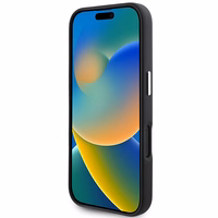 Karl Lagerfeld FW Metal Plate Magnetinis iPhone 16 Plus dėklas - juodas