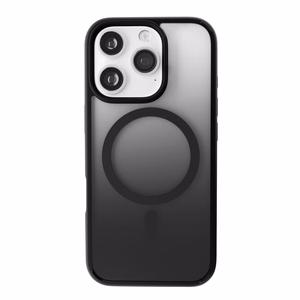 Puro gradiento MagSafe silikoninis dėklas iPhone 16 Pro Max telefonui – juodos spalvos