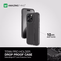 Amazing Thing Titan Pro laikiklio dėklas 10FT IP156.7PTHBK Iphone 15 Pro Max juoda su stovu