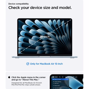 Spigen Urban Fit dėklas, skirtas MacBook Air 15" 2023 / 2024 / 2025 / 2026 – pilkas