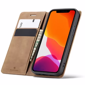 Spacecase piniginės dėklas iPhone 12 Mini šviesiai rudas