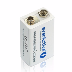 everActive 6F22/9V Li-ion 550 mAh įkraunama baterija su USB Type-C