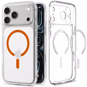 Spigen Ultra Hybrid MagSafe dėklas iPhone 18 Pro / 17 Pro, skaidrus oranžinis