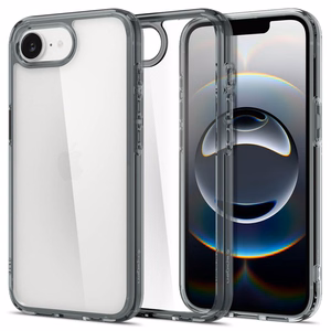 Dėklas telefonui Spigen Ultra Hybrid skirtas iPhone 16e - pilkas