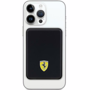 Ferrari Metal Logo MagSafe 15 W 5000 mAh išorinė baterija – juoda