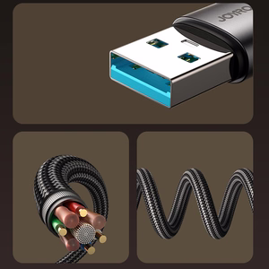 Joyroom S-A56 EnjoyX serijos 90° USB-A - USB-C 3A kabelis 1.2m - juodas