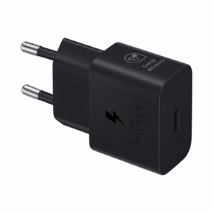 Originalus Samsung EP-T2510XBEGEU USB-C PD 25W GaN įkroviklis su USB-C į USB-C kabeliu, juodas, blisteris