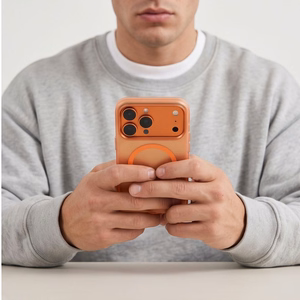 Tech-Protect MagZero MagSafe dėklas, skirtas iPhone 17 Pro / 18 Pro – matinis oranžinis