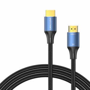 Vention medvilninis pintas HDMI-A vyr.–vyr. HD laidas 8K 5 m, mėlynas, aliuminio lydinys