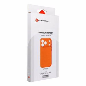 Dėklas iPhone 17 Pro Max / 18 Pro Max (žemas kameros kraštas) Forcell F-Protect Rubber Premium, suderinamas su MagSafe, oranžinis