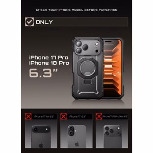 Supcase Grip Pro Mag MagSafe dėklas iPhone 18 Pro / 17 Pro – juodas