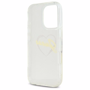 Guess IML Heart dėklas telefonui iPhone 16 Pro - skaidrus