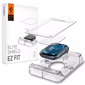 Spigen Elite Shield „EZ FIT“ hibridinis stiklas 2-PACK Apple Watch 10 (42MM) - skaidrus
