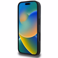 DKNY Paprastas sidabrinis logotipas magnetinis iPhone 16 Pro Max dėklas - juodas