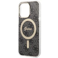 Guess GUHMP13LH4STK iPhone 13 Pro / 13 6.1" juodas/juodas kietas dėklas 4G MagSafe