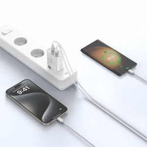 Tech-Protect C20W 2x USB-C PD 20W įkroviklis su USB-C / USB-C laidu - baltas